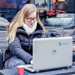 Nicole Venglovicova doing remote work in London