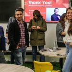 nicole venglovicova and Anik Sumon and Arjola Bimaj at the passion digital agency SEMRush Meetup