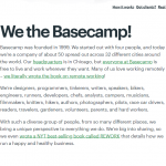 Basecamp shipping info pagr