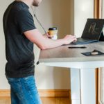 sit and standing desk for home office