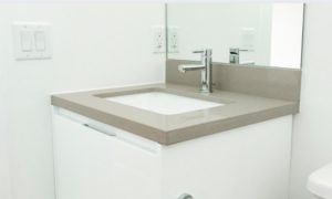 Modena Satin Grey 2 Door Floor Standing Vanity Unit with Mid-Edge Basin & Multiple Size & Handles