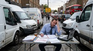 stressed-fleet-manager-reviewing-breakdown-reports
